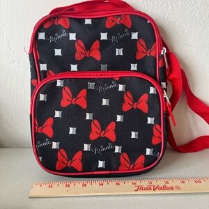 Minnie Mouse Red Bow Black Lunch Bag